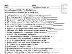 parts of speech fill