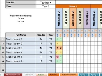 Whole School Attendance Registers 2024-25