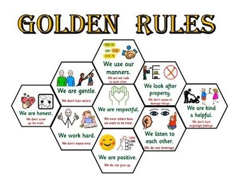 Classroom Golden Rules – Hexagon Behaviour Expectations Display