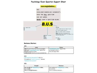 GCSE Book Support Sheets