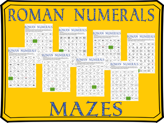 Roman Numerals Mazes: converting  to and from roman numerals