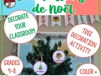 French Christmas Classroom and Tree Decoration Pack