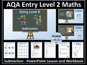AQA Entry Level 2 Maths -Subtraction - Workbook and PowerPoint Lesson