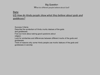 "What do different people believe about God?" PART TWO - 5 lessons and all resources