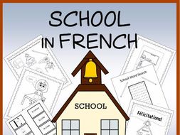 French School Vocabulary Sheets, Printables, Matching & Bingo Games