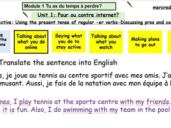 New French AQA Higher GCSE Complete Module 1 Tu as du temps à perdre.