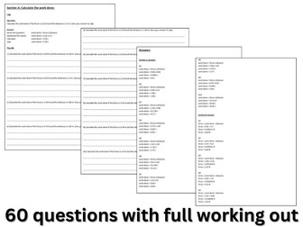 Work done calculation questions and answers