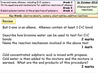 New AQA AS Chemistry Organics - Alkenes