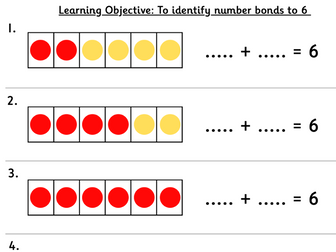 Year 1 Number Bonds to 6 | Fluency Worksheets