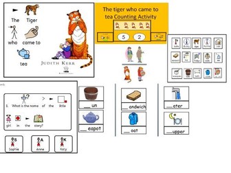 The tiger who came to tea:  story and activities widgit symbolised