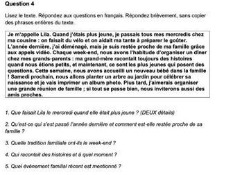 Cambridge IGCSE French Exam preparation pack -  La famille et les amis