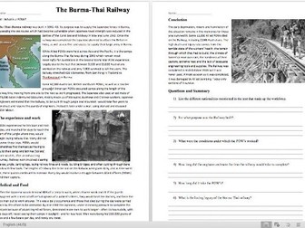 Experience of POW's and the Thai-Burma Railway
