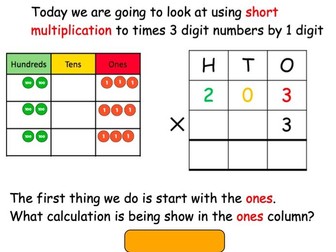 Year 4 Multiplication (3 digit by 1 one digit)