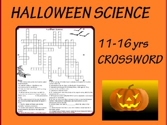 Science Halloween Crossword with ANSWERS