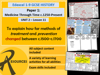 GCSE History Edexcel: Medicine in Britain - Prevention & Treatment 1500-1700 (Lesson 11)
