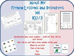 6 'All About Me' French Lessons and Resources Bundle KS1/2