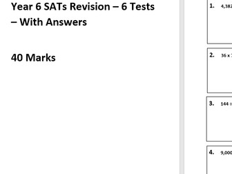 Year 6 Arithmetic SATs Style Practice Paper