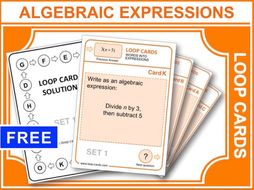 Writing Algebraic Expressions (Loop Cards)