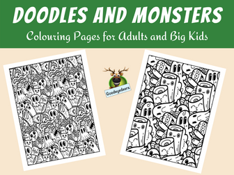 Doodles and Monsters Colouring Pages for Adults and Big Kids