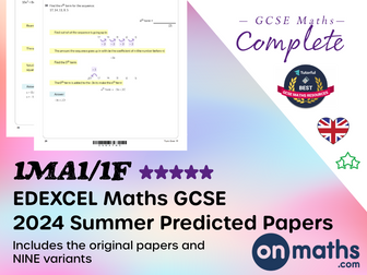 Summer 2024 Maths GCSE Edexcel Paper 1 Foundation Predicted Paper