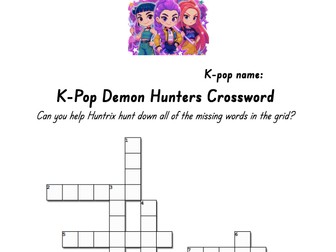 K-Pop Demon Hunters Crossword KS2