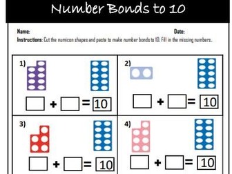 Rainbow number bonds to 10- Numicon number facts