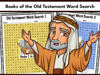 Books of the Old Testament Word Search Puzzle Activity Worksheet