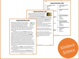 Animal And Plant Cells Reading Comprehension Passage and Questions - PDF