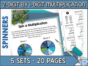 Multi-Digit Multiplication Spinners | 2 Digit by 1 Digit