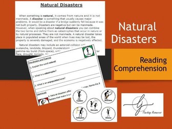 Natural Disasters Reading Comprehension