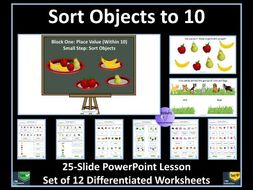 Yr 1 Block 1 Sort Objects - PowerPoint Lesson &12 Worksheets to Support Delivery of White Rose Maths