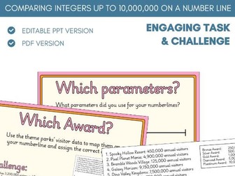 Compare Integers on a Number Line (10 Million) | Worksheet Activity | Place Value