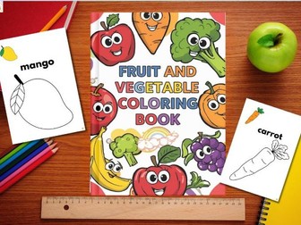 Fruit and Vegetables coloring book/worksheets