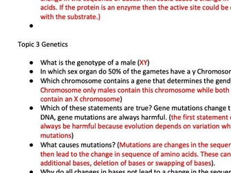 Last minute Higher questions to get a grade 7-9 Biology