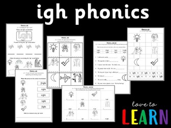 igh (ie) Phonics Worksheets