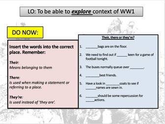 KS3 War Poetry Scheme of Work (PPTS)