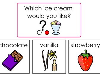 Make an ice cream sundae choosing boards - Widgit