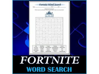 Fortnite Word Search Puzzle