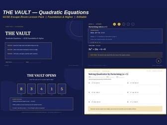 THE VAULT: Quadratic Equations — GCSE Escape-Room Lesson (Foundation & Higher)