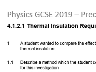 Physics  9-1 AQA GCSE Home-Made Exam Questions