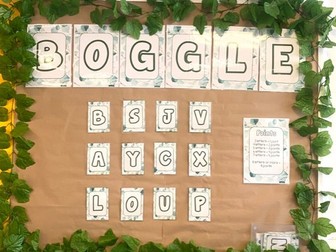 Wall sized Boggle with letter cards