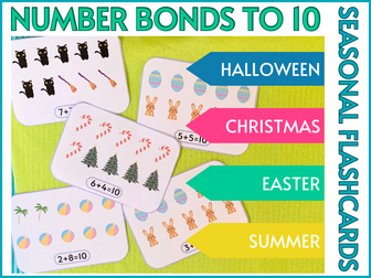 Number Bonds to 10 Seasonal Flashcards