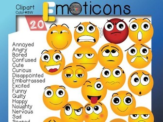 Emoji & Emoticons clip art smiley faces and other emotions.