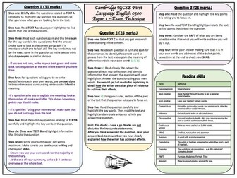 Cambridge IGCSE 0500 English Language Paper 1 Knowledge Organiser