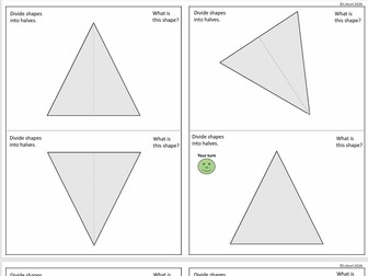 Divide 2D shapes into halves