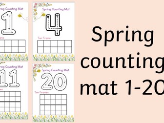 Spring Themed 1-20 Counting Mats