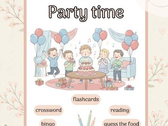 Party Time – ESL English Worksheets, Flashcards, Bingo & Reading Activities