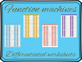 Function machines worksheets (differentiated)