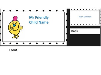Mr Men & Little Miss award certificates