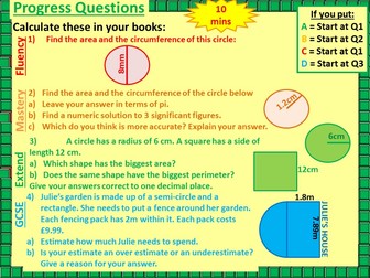Area and Circumference of Circles Lesson